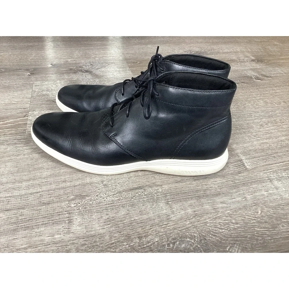 Cole Haan Grand OS Tour Chukka Boots Men's Size 12 Black Leather Waterproof